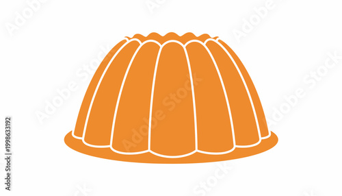 Orange bundt cake, dessert icon, vector illustration, food graphic, bakery element