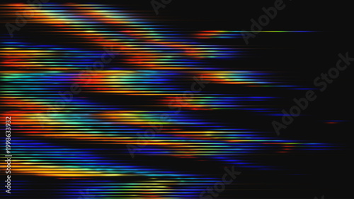 Light Streaks with RGB Motion Blur and Digital Glitch Effect