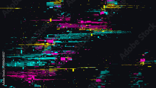 Digital Glitch Screen Effect with Pixel Distortion