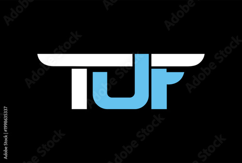 TUF, FUT, TJF, FJT, T, J, F Logo vector illustration for any business sports club team,