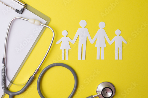 Medical Family Illustration. Illustration Depicting Family Medicine And Medical Coordination Practices