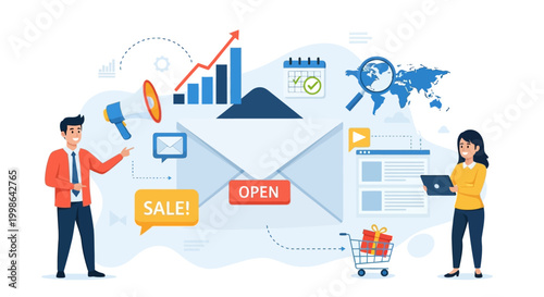 Digital Marketing Strategy with Email Marketing, Sales Growth, Analytics, and Global Reach