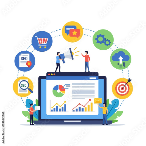 Digital Marketing and SEO Strategy - A comprehensive approach to online business growth and campaign optimization with data analysis and target achievement