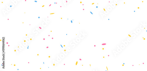 Vibrant scattered confetti background, multicolor oval particles evenly distributed on white, lively festive abstract texture, clean modern vector design for events, parties and creative layouts
