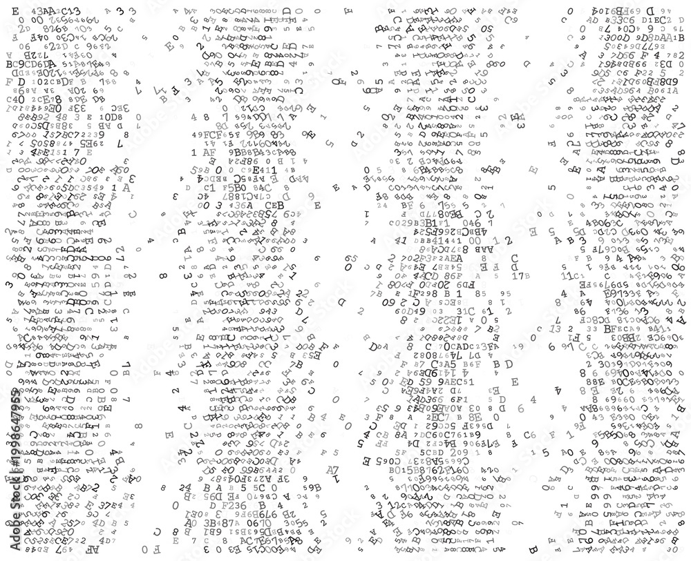 Fototapeta premium Structured Data Waterfall - Parallel Binary Columns for Server Architecture