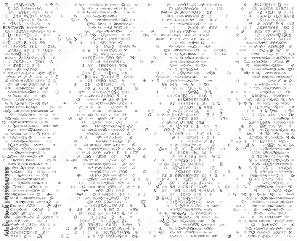 Fototapeta premium Structured Data Waterfall - Parallel Binary Columns for Server Architecture