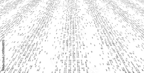 Staccato Binary Logic - Rhythmic Digital Grid with Data Highlights. Perspective.