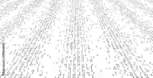 Staccato Binary Logic - Rhythmic Digital Grid with Data Highlights. Perspective.