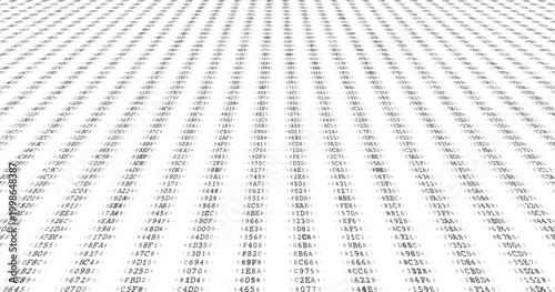 Structured Binary Matrix - Quad-Column Technical Data Distribution. Perspective.
