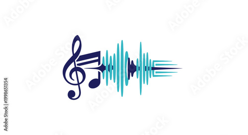 Music Sound Wave Symbol Design.
