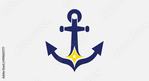Nautical Anchor Symbol Icon.