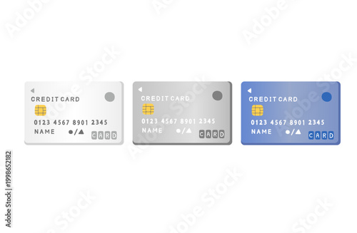 シンプルなクレジットカードのイラストセット