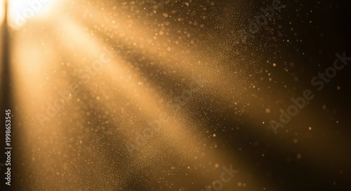 Golden Sunbeam Dust Particles in Warm Ambient Light.