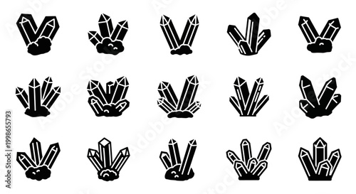 Hand gesture icons, hand signs, black vector graphics, 15 symbols, illustration set