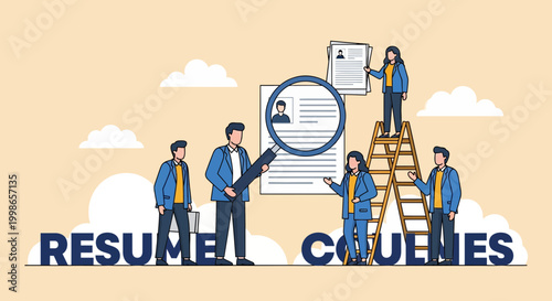 HR team screening candidates and reviewing resumes for hiring
