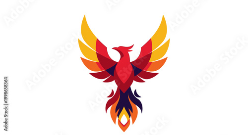 Phoenix Rising from Flames.