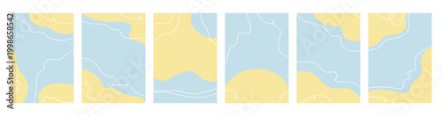 Beach Wave Abstract Background Set