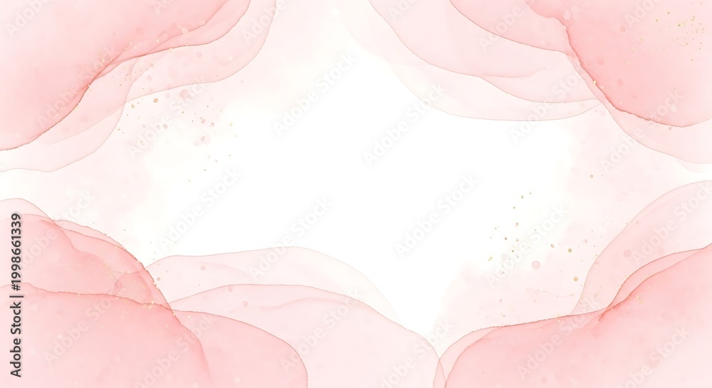 Fototapeta premium Soft pink watercolor background with white center