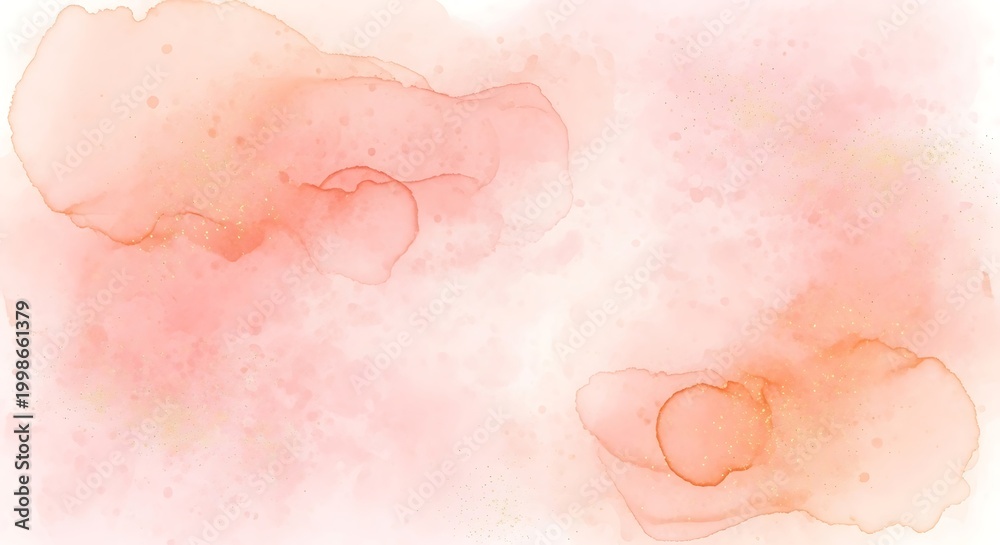 Fototapeta premium Soft pink watercolor background with peach and orange tones