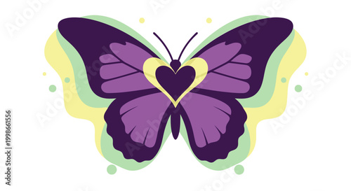 Purple Butterfly with Heart.