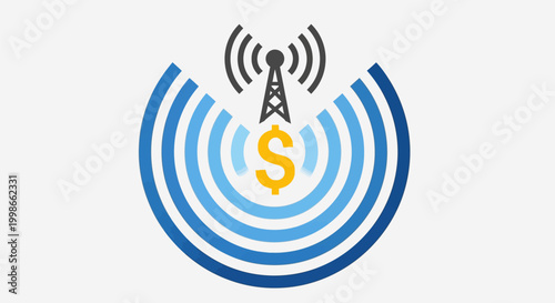 Radio Tower Signal Money Concept.