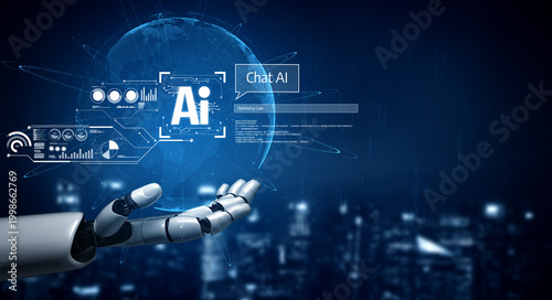 AI Virtual Assistant Artificial Intelligence Chatbot Controlled by Prompt Engineering for Explainable Generative AI information and LLM Deep Learning Technology for Smart Business Work Support. Vouch