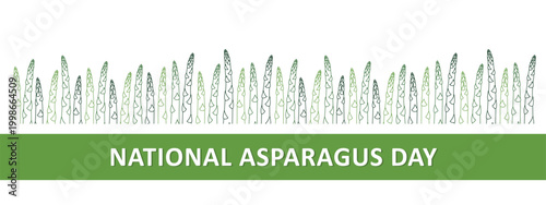 National Asparagus Day poster, May 24, panoramic vector illustration