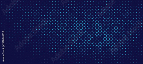 Dark BLUE vector banner with circles, spheres. Abstract spots. Background of Art bubbles in halftone style with colored gradient. Modern Dot vector