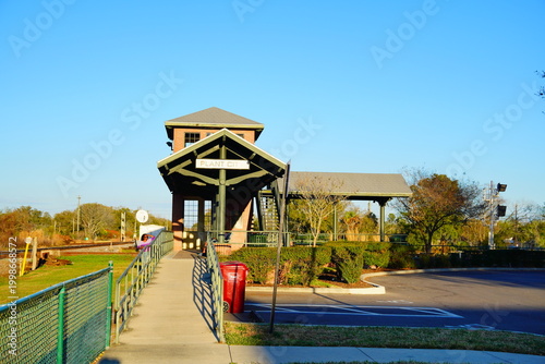 Plant City, Florida, USA: 03 20 2026: Landscape of plant city downtown and historic train station, Florida