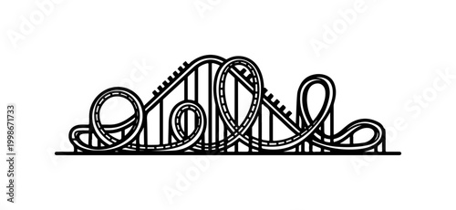 Modern Roller Coaster Vector Illustration