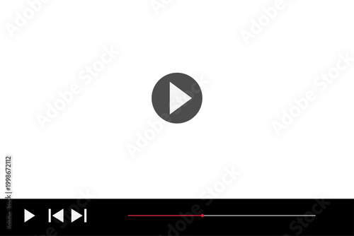 Clean video player interface template with playback controls