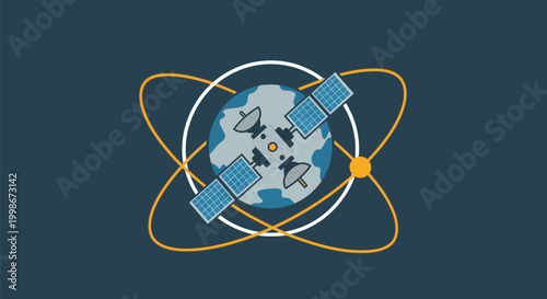 Satellite Orbiting the Earth System.