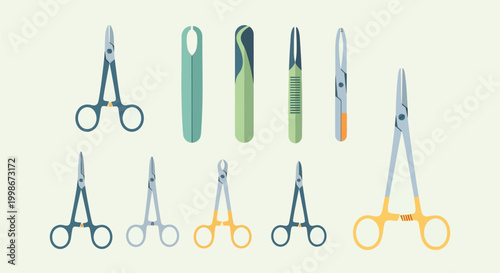 Scissors and nail clippers set.