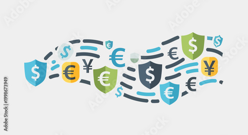 Secure currency exchange concept.