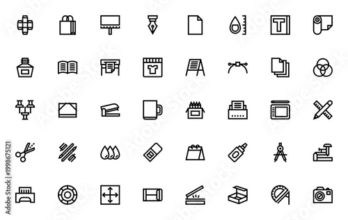 Foto Print icon set