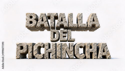 Batalla del Pichincha texto de piedra