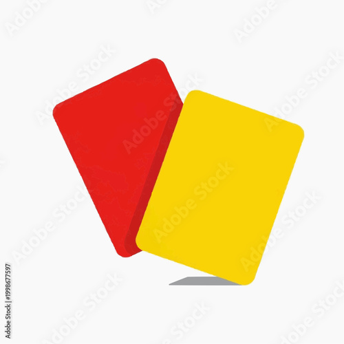 A vector illustration of overlapping red and yellow penalty cards.
