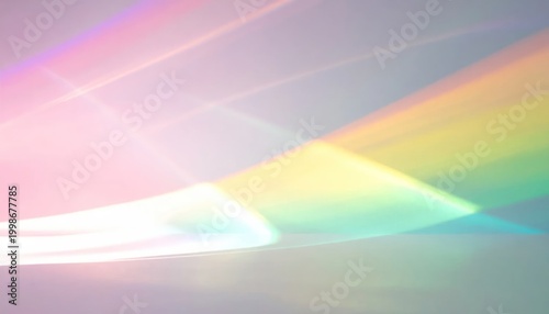 Abstract Rainbow Light Streaks and Bokeh Effect Background.