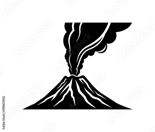 Volcano Eruption Vector Illustration