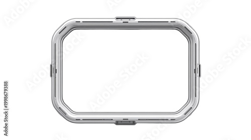 Frame for Modern Digital Device Screen with Rounded Corners and Sleek Metallic Design Ideal for Technology Presentation
