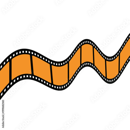 Orange film roll with no frames, photography and cinematography concept