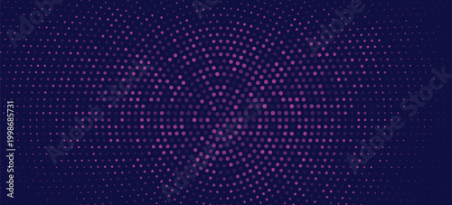 Dark BLUE vector banner with circles, spheres. Abstract spots. Background of Art bubbles in halftone style with colored gradient.