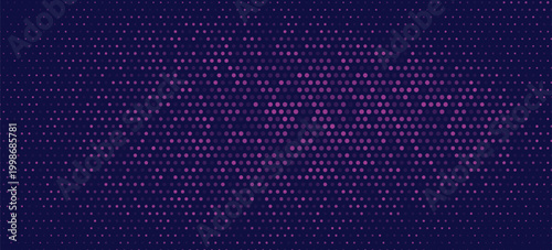 Dark BLUE vector banner with circles, spheres. Abstract spots. Background of Art bubbles in halftone style with colored gradient.
