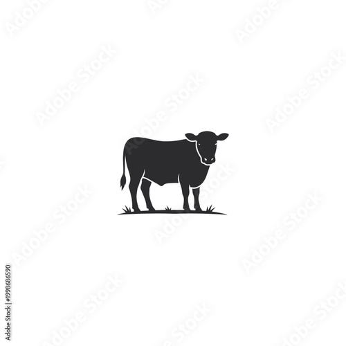 Cow icon flat vector logo design