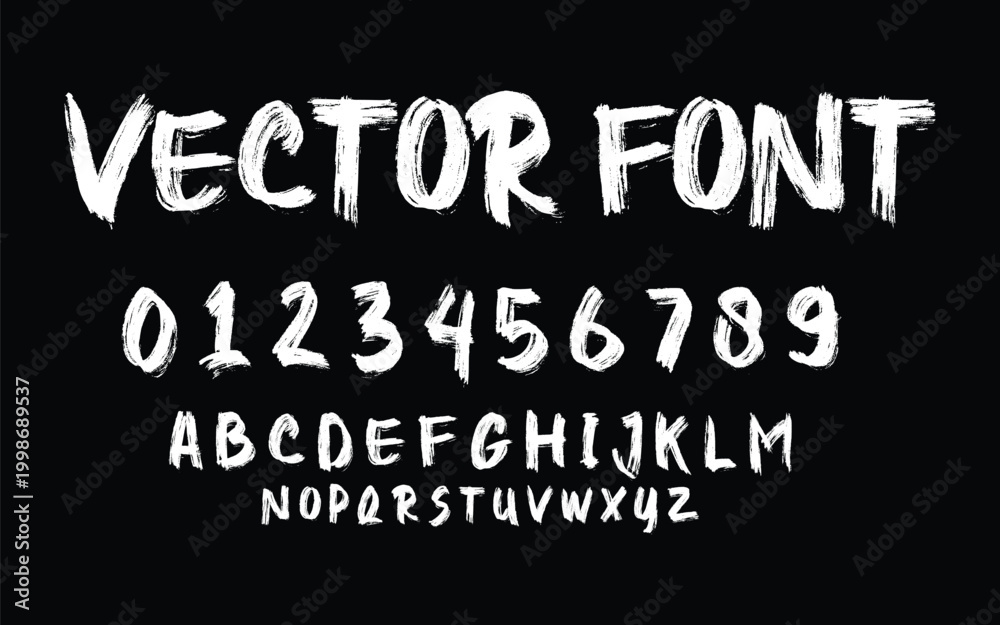 Obraz premium Grungy Textured Paint Style Typeface Vector Illustration for Design