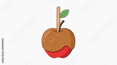 Candy Apple Delight: A sweet treat, an enchanting candy apple on a stick, is a testament to the irresistible charm of dessert, a visual poem of flavor and delight.