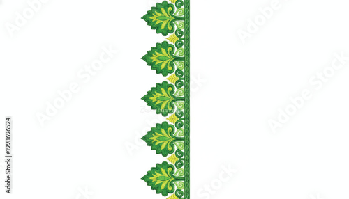 Decorative green leaf vine border with decorative seamless decoration botanical ornamental climbing illustration background
