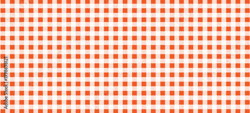 A seamless gingham pattern set. Plain orange checkered and striped wallpaper for textiles, fabric designs, tablecloths, and clothing covers. Eps10 vector