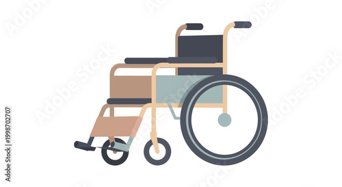 Empty wheelchair for disabled people, medical equipment for rehabilitation.