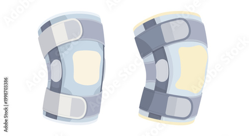 Pair of knee braces for injury support and recovery.